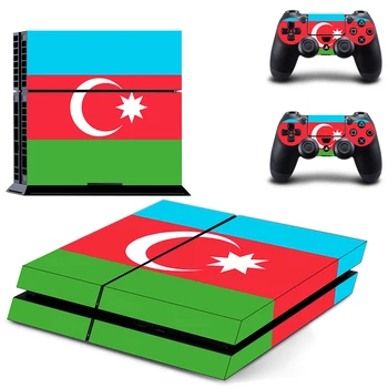 

Republic of Azerbaijan National Flag Style Decal Skin Sticker for PS4 Playstation 4 Console + 2Pcs Controllers Protective Cover