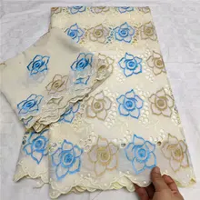 Новое поступление, хлопковая ткань, швейцарская вуаль, кружево, 2 шт., 1 комплект, материал с вышитым цветочным узором, хлопковый шарф для женщин