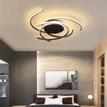 

Creative modern led ceiling lights living room bedroom study balcony indoor lighting black white aluminum ceiling lamp fixture