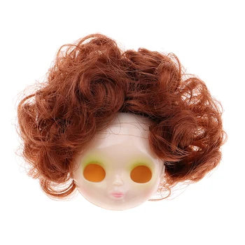 

Mini Doll DIY Accessory - Makeup Faceplate Without Eyeball And Big Curly Hair For 5 Inch Customized Parts