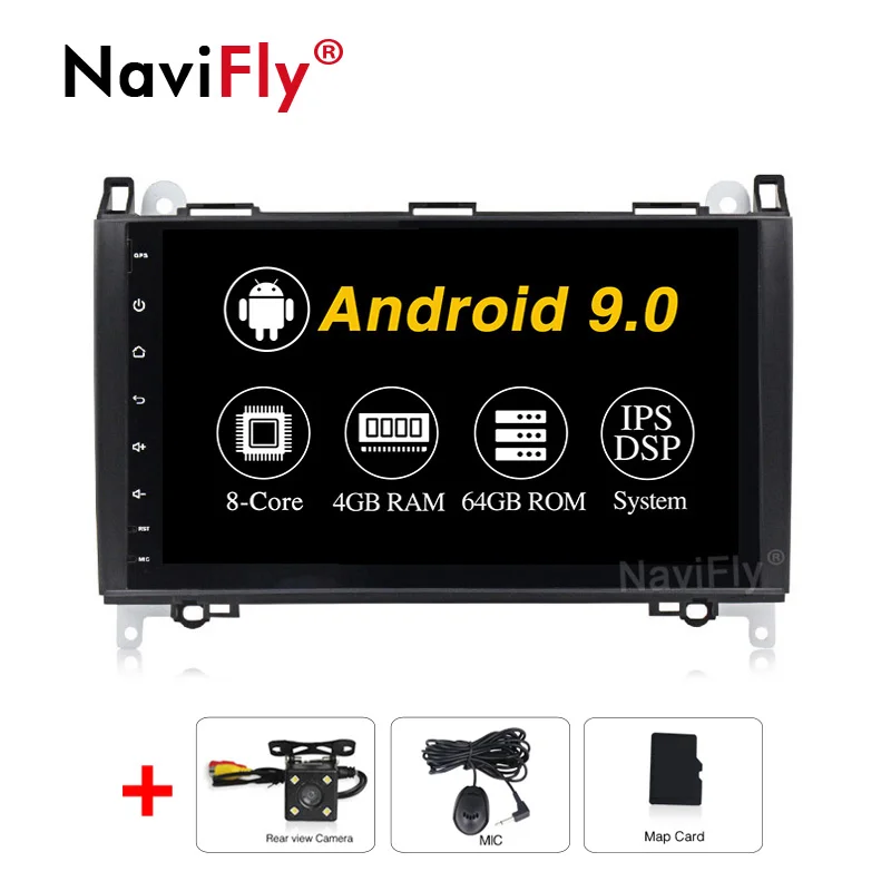 NaviFly android9.0 ips/DSP 9 дюймов экран DAB+ Автомобильный Mtleimedia плеер для Mercedes/Benz/Sprinter/B200/b-класс/W245/B170/W169 - Цвет: PX5