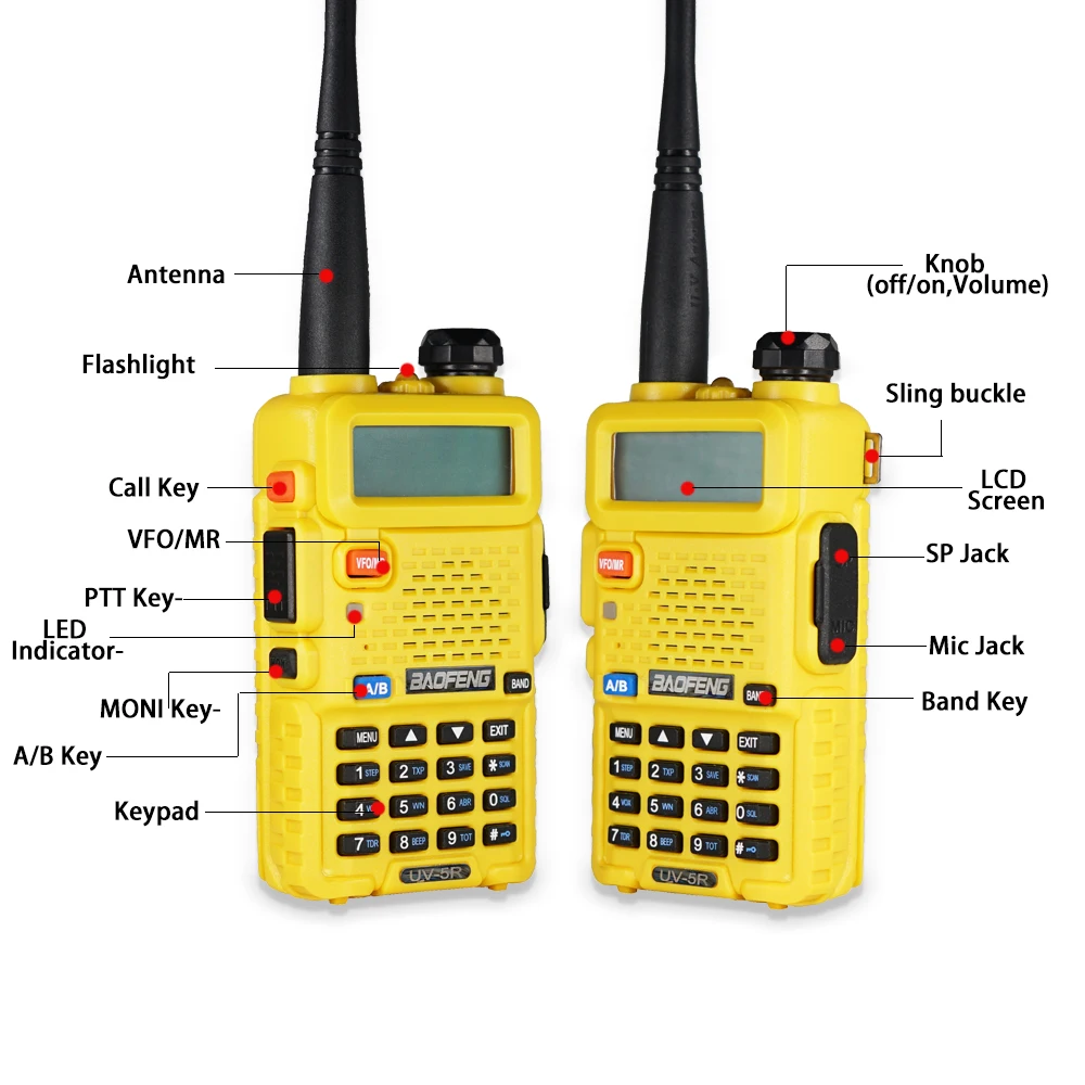 Baofeng UV-5R Walkie Talkie 5 Вт двухдиапазонный СВЧ/УВЧ-трансивер UV 5R Профессиональный охотничий CB Ham радиостанция 128CH двухстороннее радио