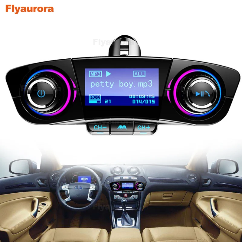 

Car MP3 Player USB Modulator Bluetooth FM Transmitter LED Dual USB Mobile Phone Handsfree Display Charger Wireless Music Audio