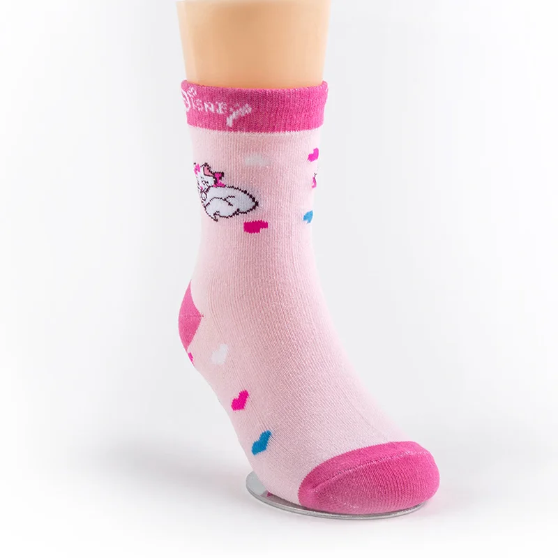 THREEGUN X disney Marie Cat, 1 пара носков для девочек носки с героями мультфильмов полосатые дышащие мягкие детские носки для девочек 3 пары/партия - Цвет: Pink