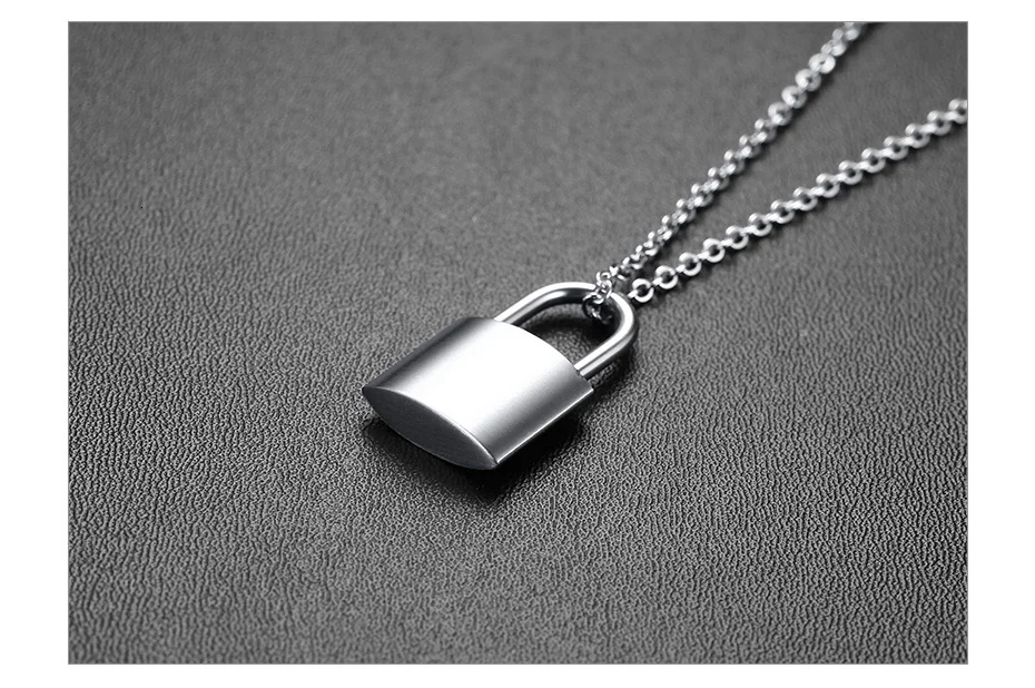 Vnox, трендовые Женские Подвески с замком, никогда не выцветает, однотонный Серебряный тон, нержавеющая сталь, Женские Лучшие подарки дружбы