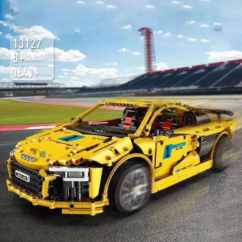 Technic Car Toys R8 V10 скоростная модель автомобиля, совместимая с MOC-4463, строительные блоки, кирпичи, Детский Рождественский подарок