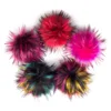 Geebro 15 CM Handmade DIY Hairball Hat Beanie Balls Faux Fur Pom Pom Wool Ball With Buckle Bags Accessories Female Winter Caps ► Photo 2/6