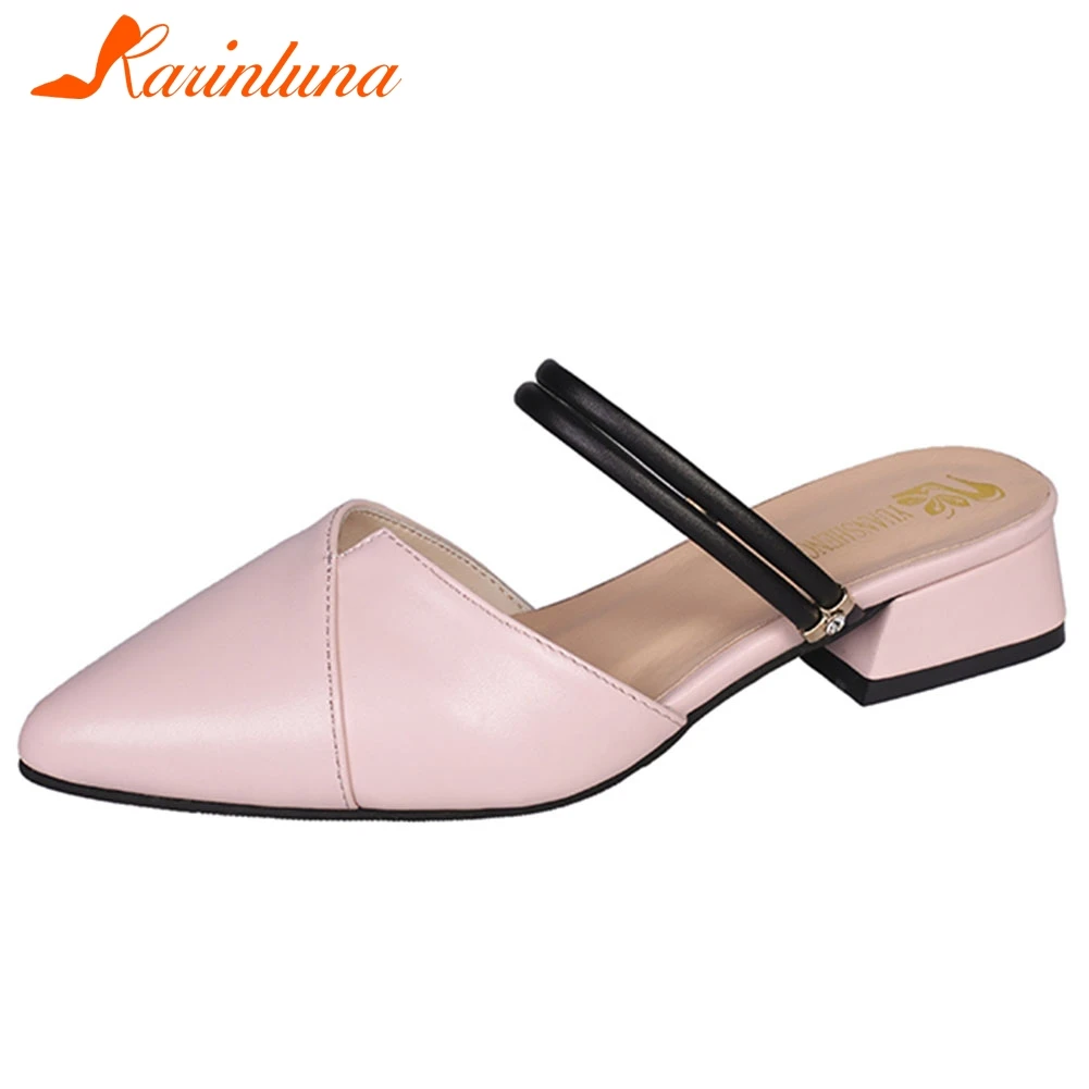 

KARINLUNA Fashion Lady Low Heels Comfortable Pumps Pointed Toe Slip On Casual Office Pumps Women Summer Shoes Woman