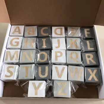 

1 1 Set Wedding Prom Decoration Blocks Solid Wood Multicolor 26 English Alphabet Square Cube Block Baby Kids Photography Props