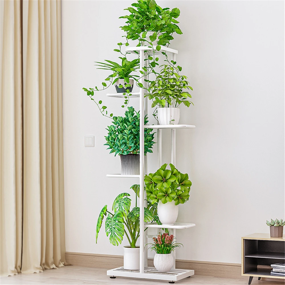 6/7/8Layers Flower Stand Rack Storage Shelf Iron Plant Holder Home Garden Flower Pot Organizer Living Room Balcony Storage Rack 