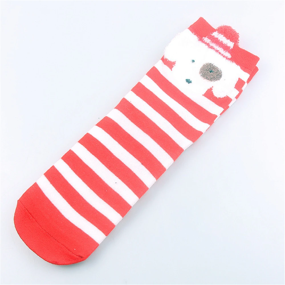 1 пара, милые рождественские носки, чулки, хлопковые красные носки без пятки с рисунком оленя на Рождество
