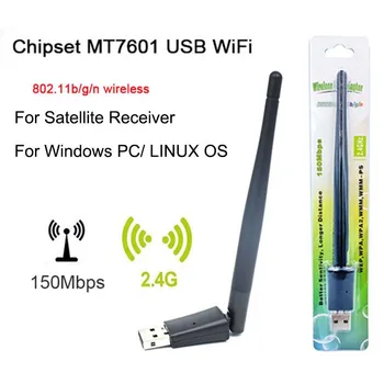 

USB 2.0 MT7601 WiFi wireless network card 150M adapter with rotatable antenna for laptop Mini Wi-fi dongle satellite receiver