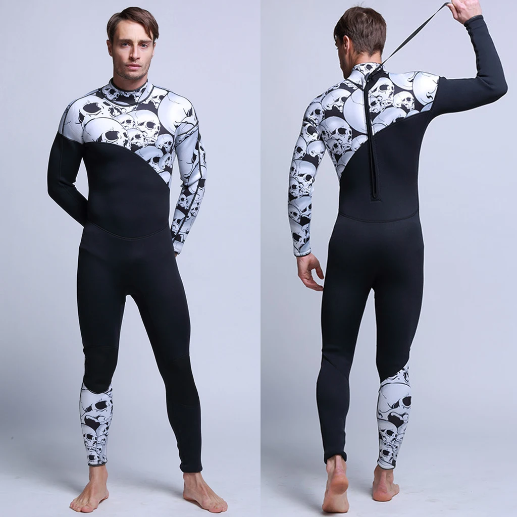 Men's Full Body Wetsuit 3mm Neoprene Dive Skins Jumpsuit for Scuba Diving, Snorkeling, Surfing, Swimming & Water Sports