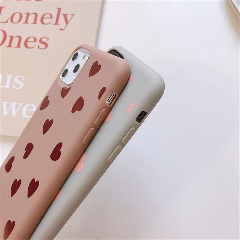 N1986N чехол для телефона iPhone 11 Pro X XR XS Max 6 6s 7 8 Plus модная Милая мультяшная Любовь Сердце Мягкий ТПУ силикон для iPhone XS 11