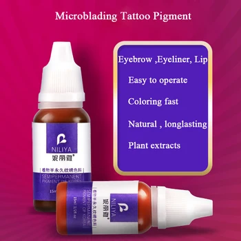 

Professional 15ml Microblading Pigment Ink Tattoo Accessories for Semi Permanent Makeup Tattoo Body Art Embroidery Eyebrow Lip