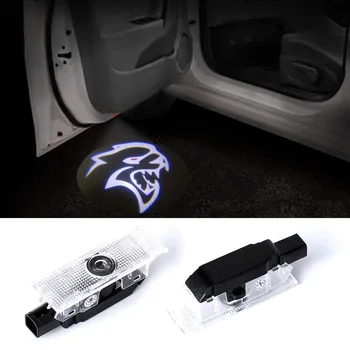 

2-40 pcs LED Car Door Logo Light Hellcat Ghost Shadow Projector 12V Car Tuning For Dodge Challenger SRT Scat Pack Demon Charger