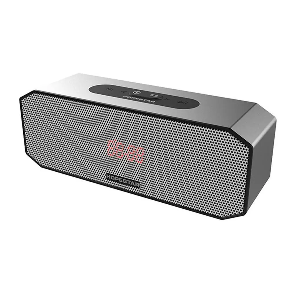 black and silver HOPESTAR P8 Портативный беспроводной Bluetooth динамик TF карта музыкальный плеер power Bank поддержка 1+ 1 беспроводная последовательная функция - Цвет: black and silver