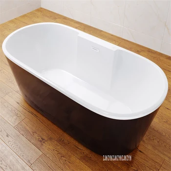 

6305 1.5m Oval Freestanding Tub Acrylic Fiberglass Bathtub Floor Type Modern Household Bathroom Bathtub With Tap Hardware Part