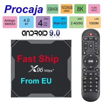 

Procaja X96Max+ Android 9.0 TV Box X96 Max+ Android TV BOX 2GB/4GB RAM 16GB/32GB/64GB ROM S905X3 Quad Core 1000M LAN Set top box