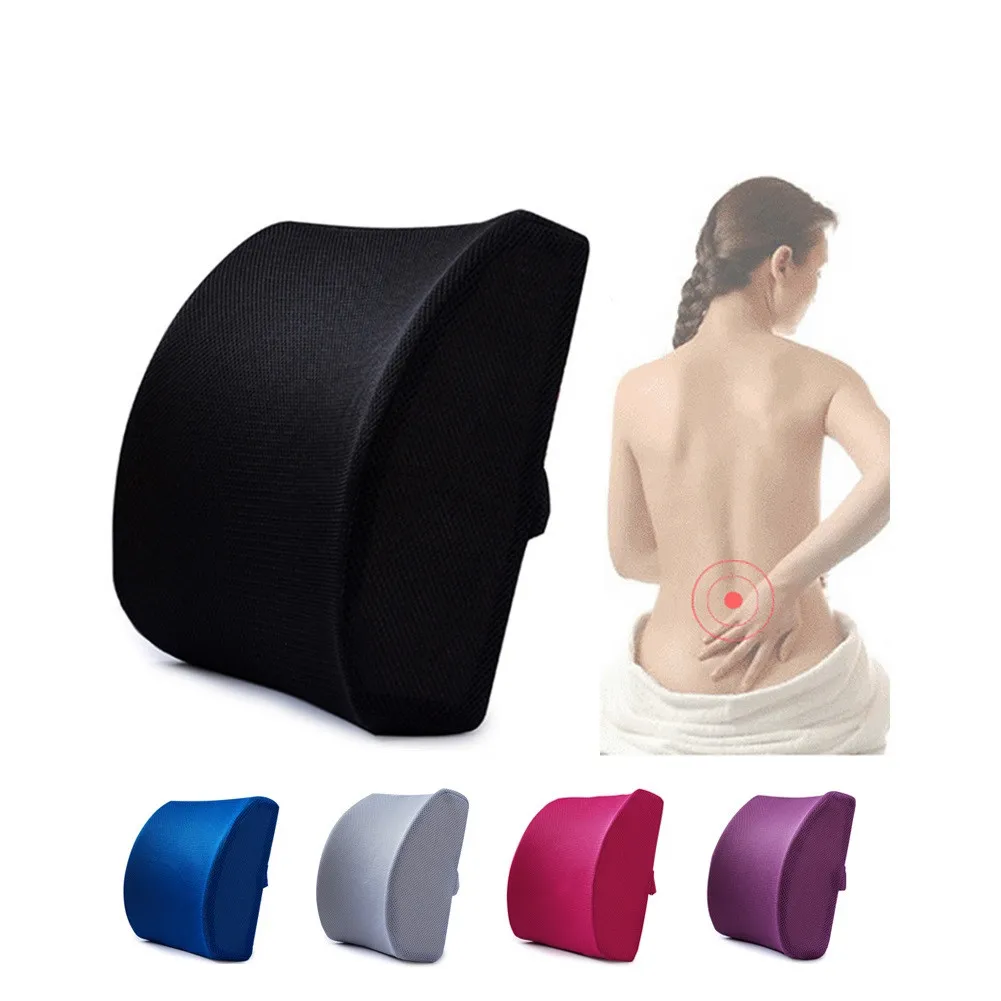 

Soft Memory Foam Lumbar Support Back Massager Waist Cushion Pillow For Chairs in the Car Seat Pillows Home Office Relieve Pain