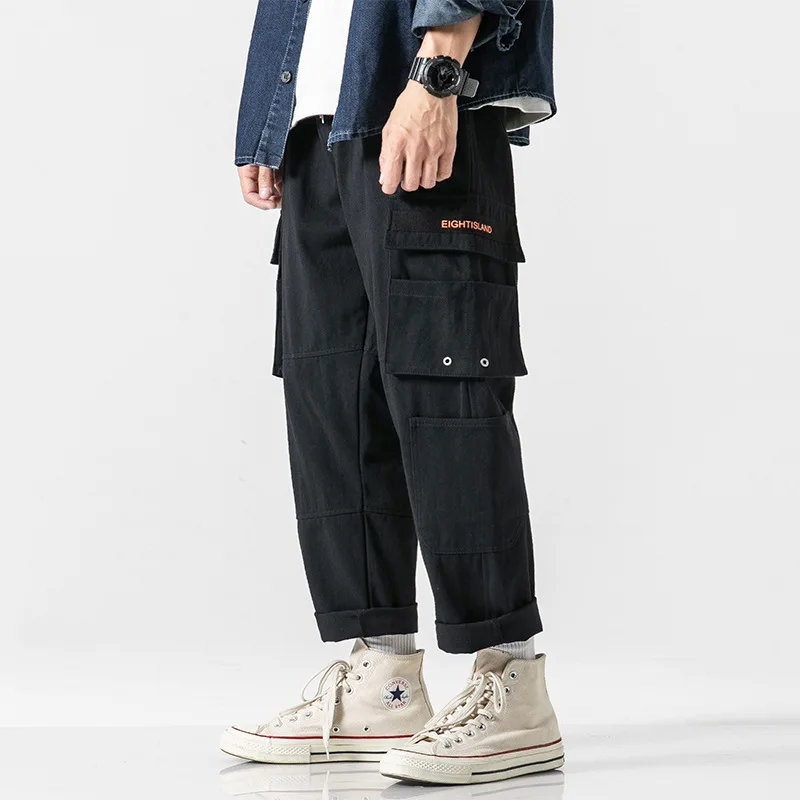 

MEN'S WEAR 2019 New Style Autumn Multi-pockets Workwear Pants Men's Loose-Fit Straight-leg Pants MEN'S Casual Pants Trousers