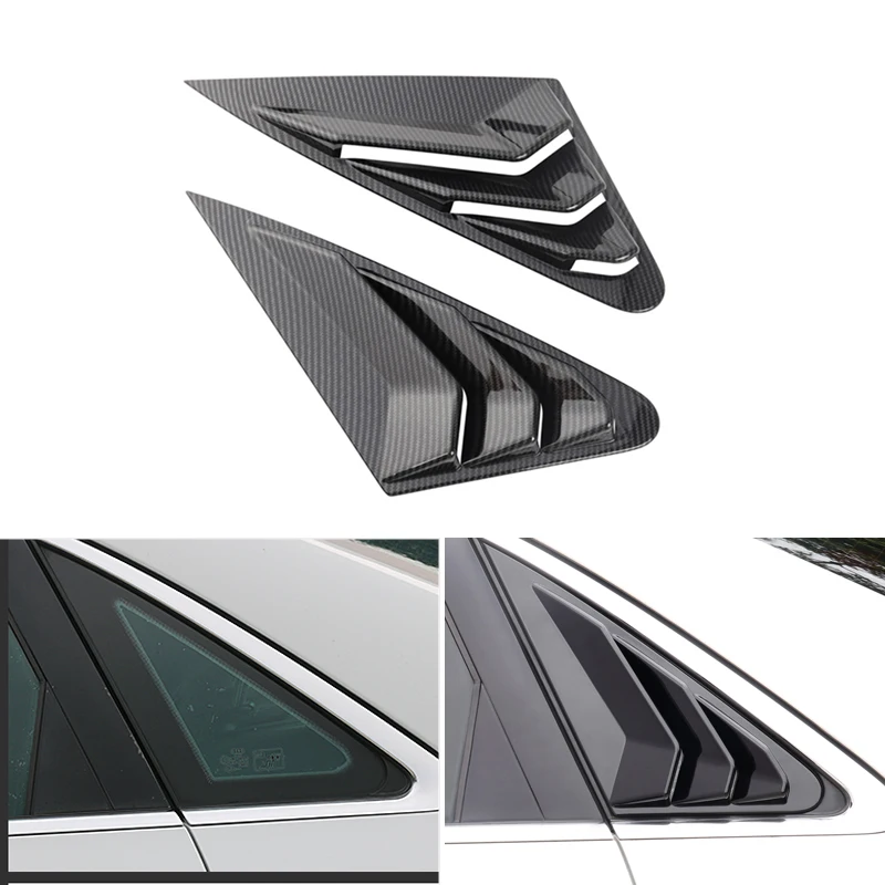 

Car Styling Carbon Fiber Texture Exterior Rear Window Triangle Shutters Panel Cover Trim For Audi A4L A4 B9 2017 2018 2019
