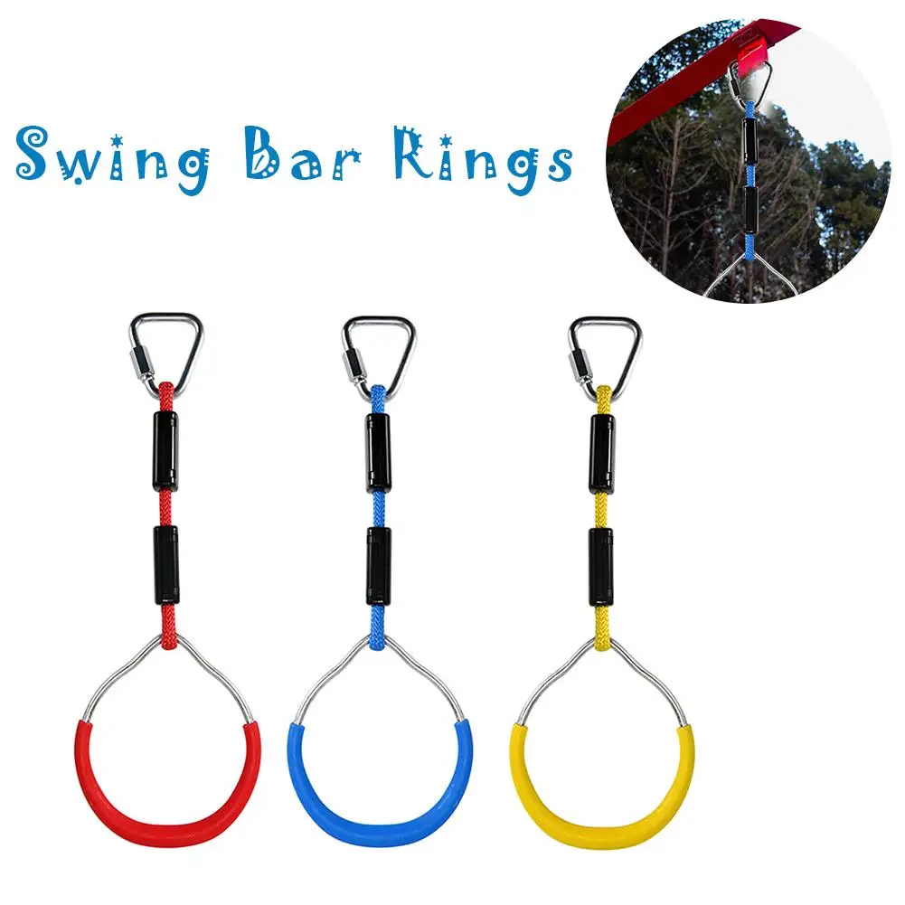 

3pcs Maximum Load 120kg Swing Bar Rings Colorful Backyard Outdoor Gymnastic Ring Ninja Obstacle Course Kit