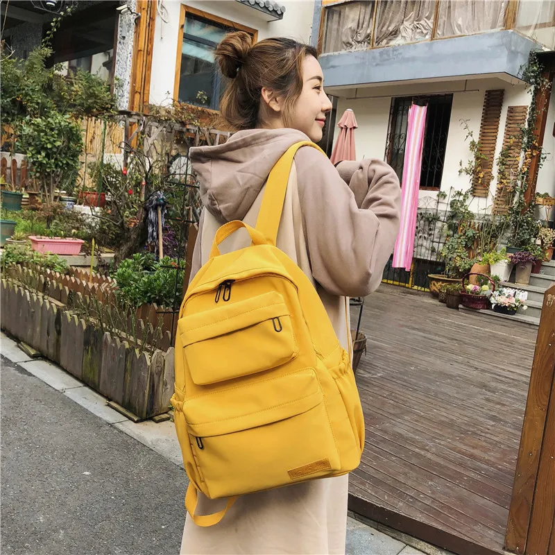 

2019 New Waterproof Nylon Backpack for Women Multi Pocket Travel Backpacks Female School Bag for Teenage Girls Book Mochilas