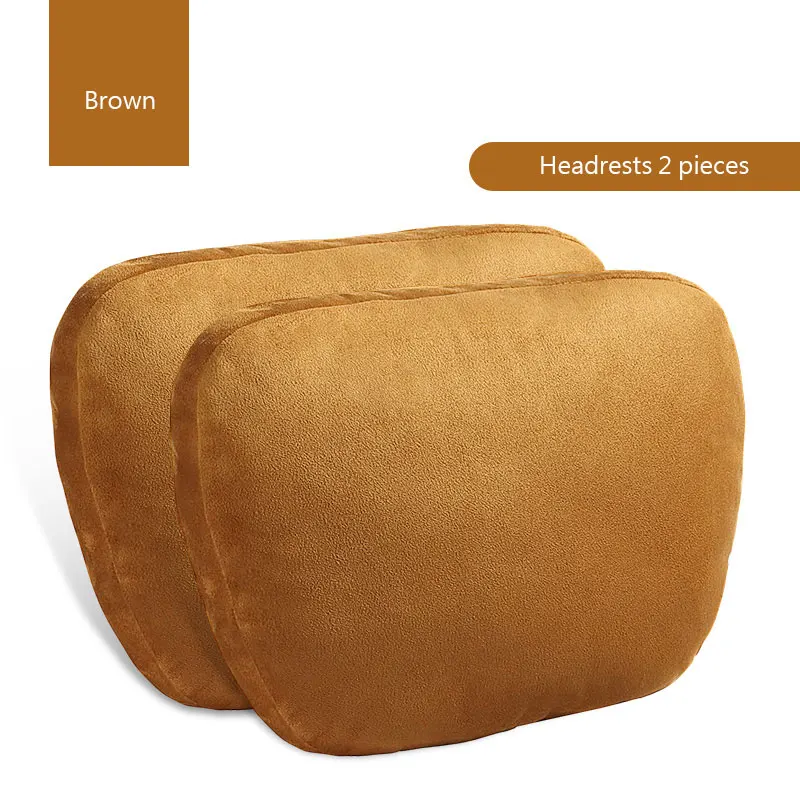 2 шт. Универсальный Автомобильный Подголовник S класса ультра мягкая подушка для Audi Mercedes Benz Maybach Защитная поясничная подушка для автомобильного сиденья - Цвет: Brown 2