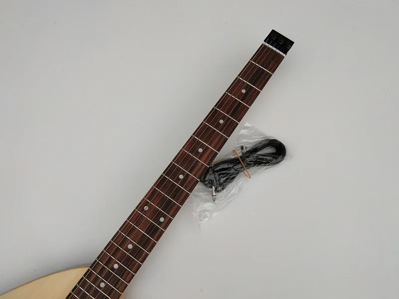 free shipping bird shape headless electric guitar natural color a bridge