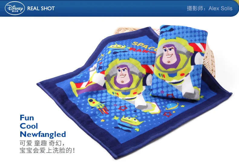 34x34 см Buzz Lightyear детское полотенце для лица, мягкое хлопок, детское мягкое полотенце для мальчиков и девочек, носовой платок, Космический рейнджер