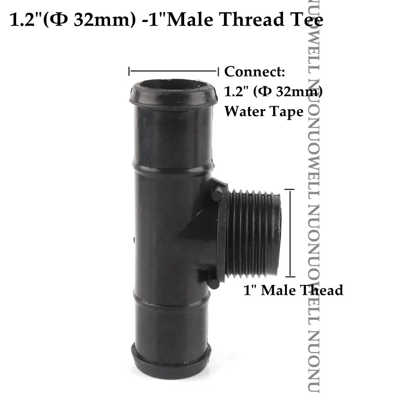 M1Inch-32mm Tee 1," Φ32 мм орошение тонкий мягкий спрей лента соединитель для шланга трубы клапан капельного шланга трубы соединения Полив наборы мягкие трубы фитинги - Цвет: M1Inch-32mm Tee