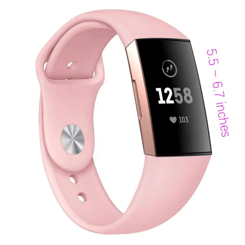 Стильный Простой однотонный браслет для Fitbit Charge 3 ремешок для часов два разных размера с металлической пряжкой - Цвет: 6