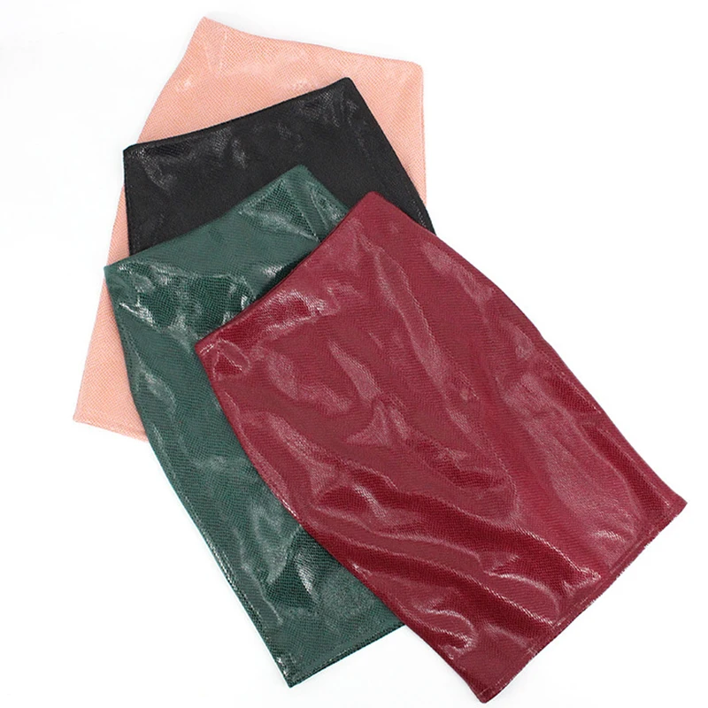 Женская сексуальная юбка-карандаш из искусственной кожи, высокая талия, посылка, осенняя Женская юбка, женская элегантная юбка