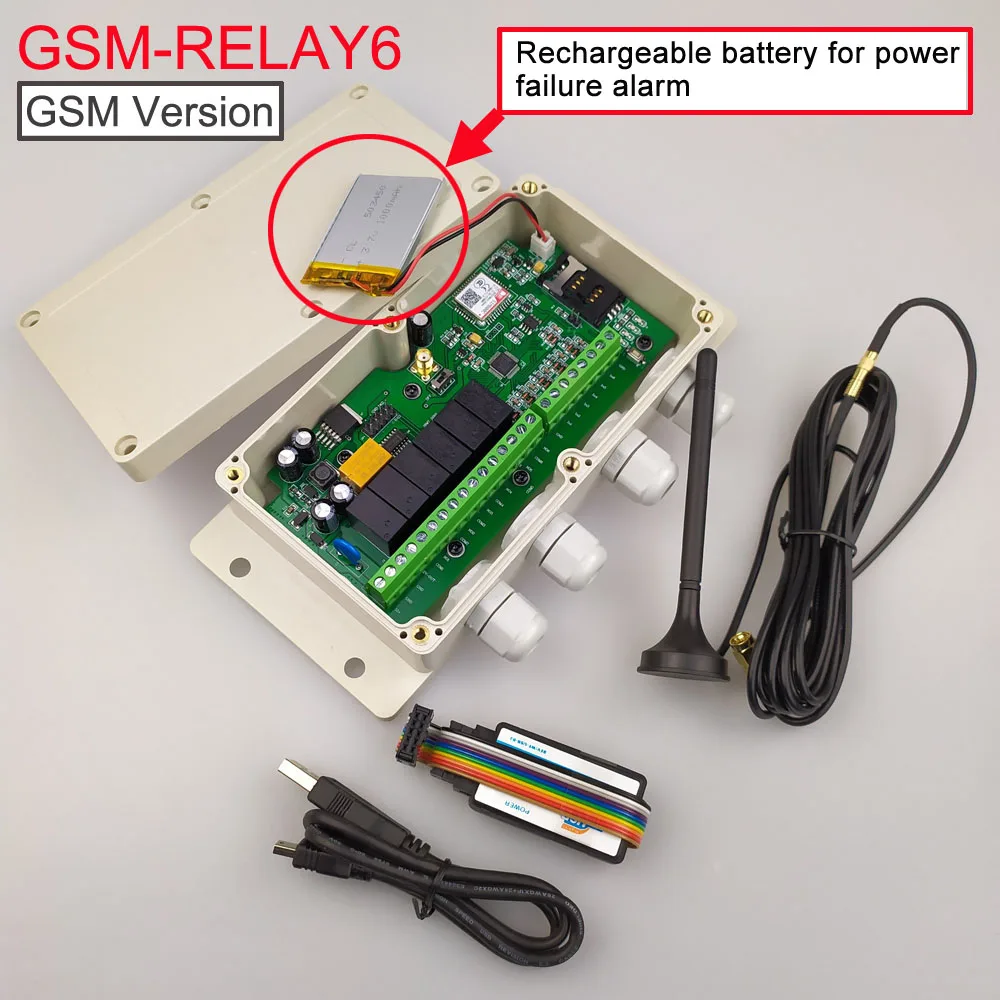 Gsmrelay6 Six Relay Output And Six Alarm Input Gsm Remote Control