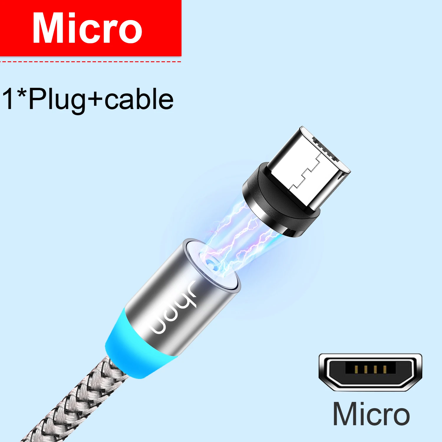 Udyr Магнитный Micro usb type C кабель для iPhone Xiaomi Android мобильный телефон Быстрая зарядка USB кабель магнит зарядное устройство провод шнур - Цвет: for micro sliver