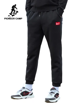 

Pioneer Camp brand Men's Joggers Sweatpants Winter Warm Fleece Straight Thick Black Solid Color Long Pants for Male AZZ905018H
