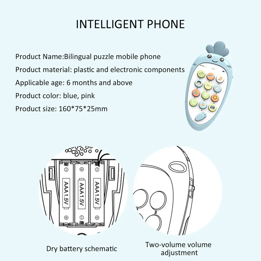 Детский, для мобильного телефона игрушка многофункциональная имитационная Пазлы для раннего развития детей Обучающие Сенсорный экран музыкальный телефон игрушка