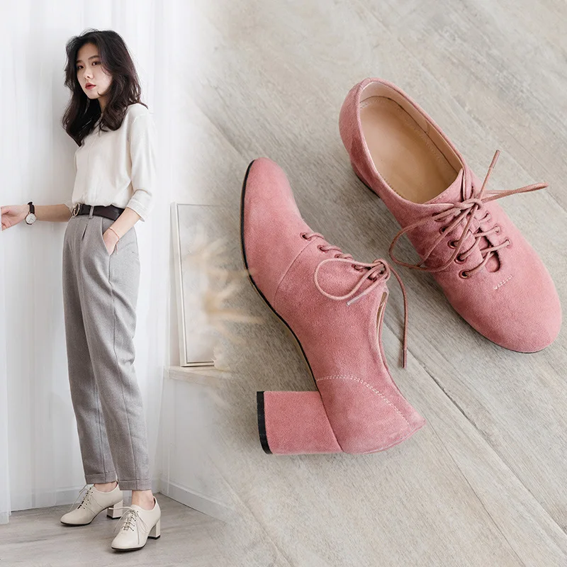 

2019 Spring New Style White Shoes Lace-up Flat Keel Thin Shoes round-Toe Deep Mouth Genuine Leather Small Leather Shoes Versatil