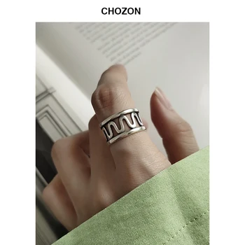 

Korean jewelry 925 sterling silver ring retro line snake-shaped opening ring fashion jewelry for women