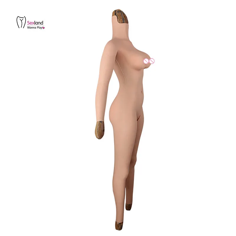 4G Sexland No-oil Silicone Bodysuit Crossdresser Fake Boobs Drag Queen Tits Fake Vagina For Transgender Shemale Breast Form