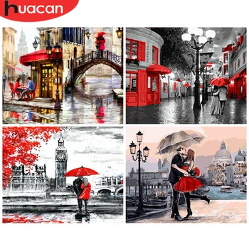 

HUACAN Oil Painting By Numbers Lovers Hand Painted Pictures By Number Figure Scenery On Canvas Home Decoration DIY Gift Wall Art