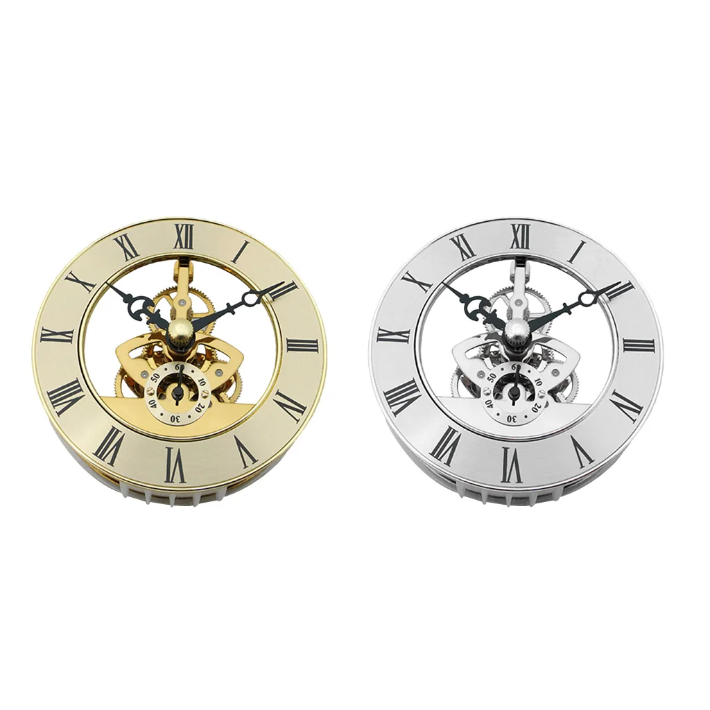 Полые Скелет кварцевые часы движение вставка, с римскими цифрами DIY ремесло, прозрачный