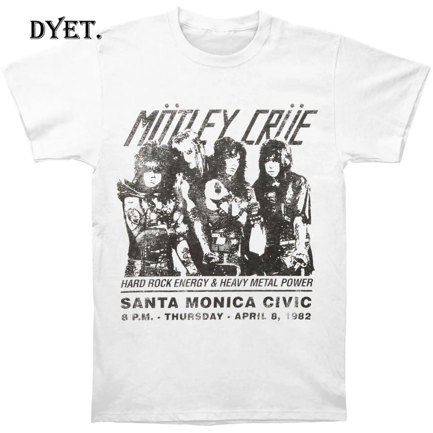 Пестрая Круе Мужская Санта Моника Civic центр фото футболка белая весна лето |