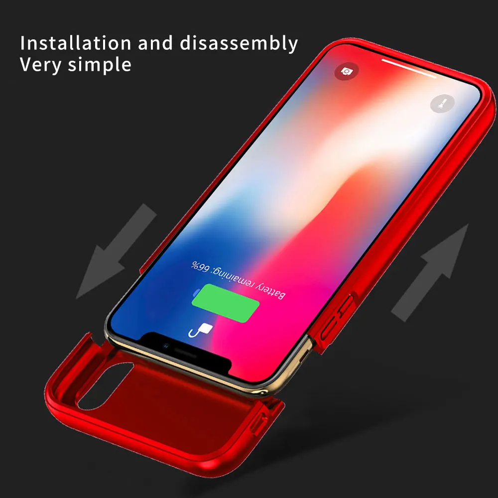 Чехол KISS, чехол-батарея для iphone X 10, 3000 мА/ч, внешний аккумулятор, чехол для iphone X, портативное Внешнее зарядное устройство, чехол в виде ракушки