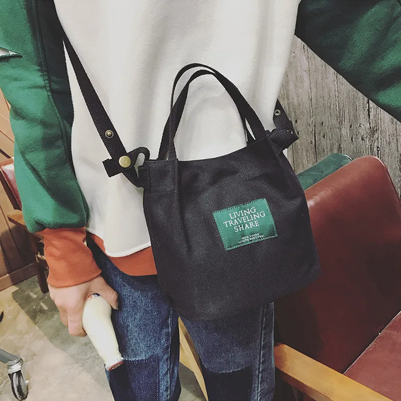

Origional Canvas Lettered Labeling Shoulder Bag Literature And Art Versatile Canvas Mini Shoulder Bag WOMEN'S Fashion Handbag