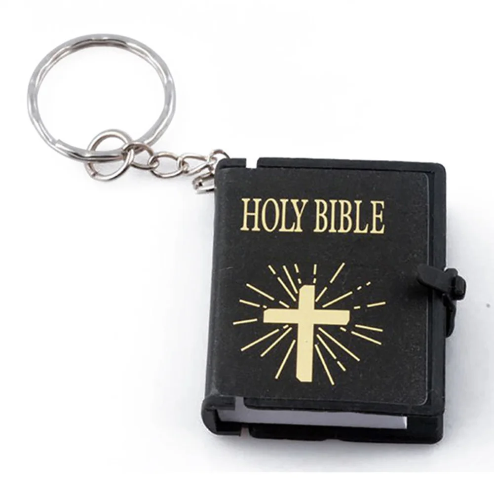 Новое поступление популярный брелок для ключей Мини Тонкий Священная Библейская брелок для ключей книга украшение брелок - Цвет: Black