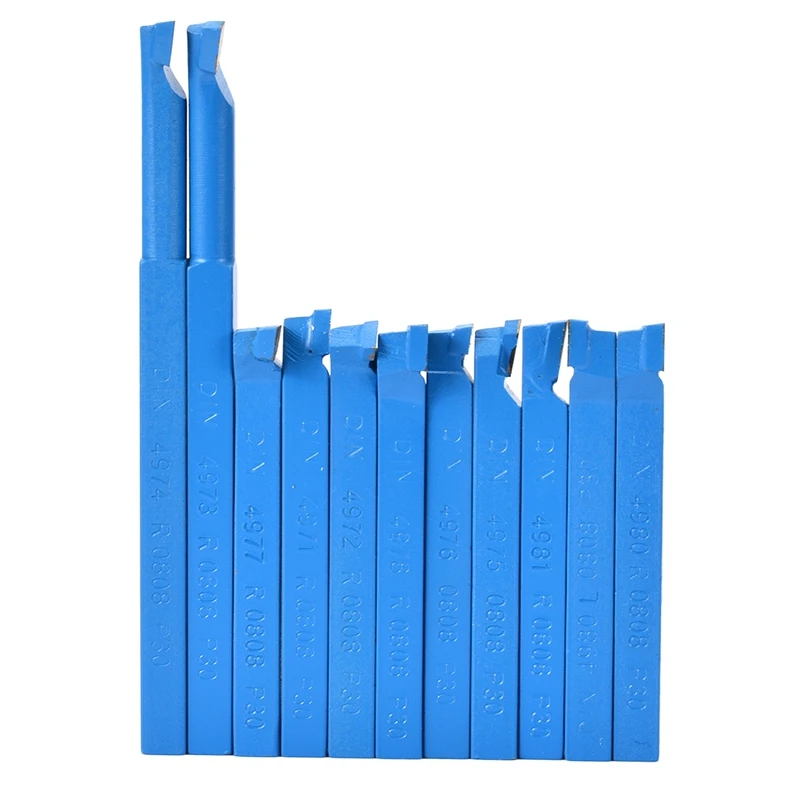 

11Pcs Brazed Carbide Lathe Tool Tip Tipped Cutter Tools Bit Milling Set For Metal Cutting