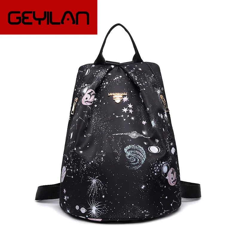 

Starry Sky Lining Both Shoulders Package Ma'am Oxford . Water Guard Against Theft Travel Backpack