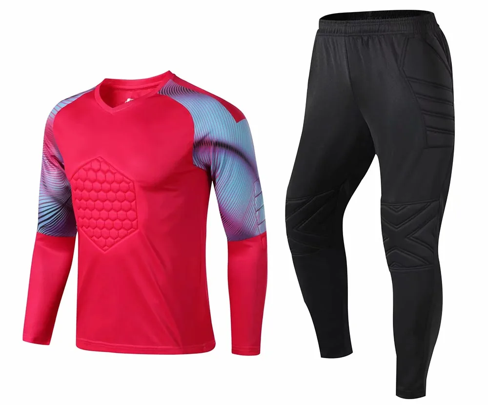 Новое поступление, футбольные майки, футболка вратаря с длинным рукавом, штаны, Футбольная Одежда, тренировочная форма вратаря, костюм, защитный комплект